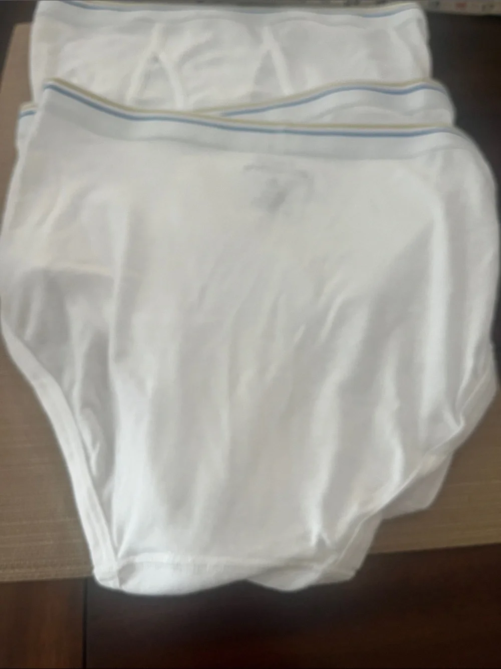 Bundle 69. Stafford White Men’s Briefs with Blue-Trim Waistband - Pack of 3